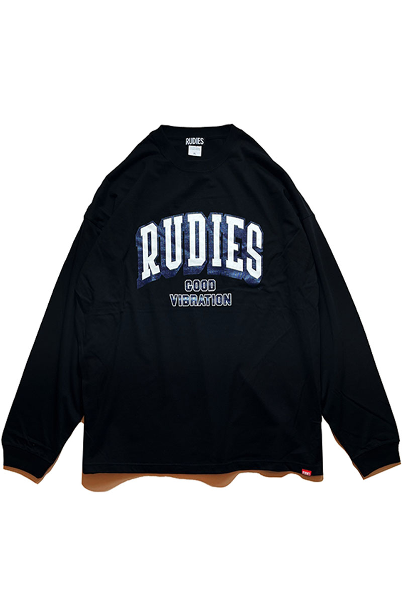 RUDIE'S (ルーディーズ) BLOCK COLLEGE BIGSILHOUETTE LSTEE BLACK