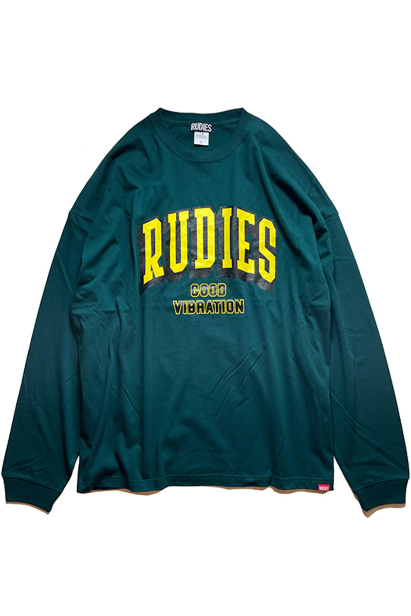 RUDIE'S (ルーディーズ) BLOCK COLLEGE BIGSILHOUETTE LSTEE GREEN