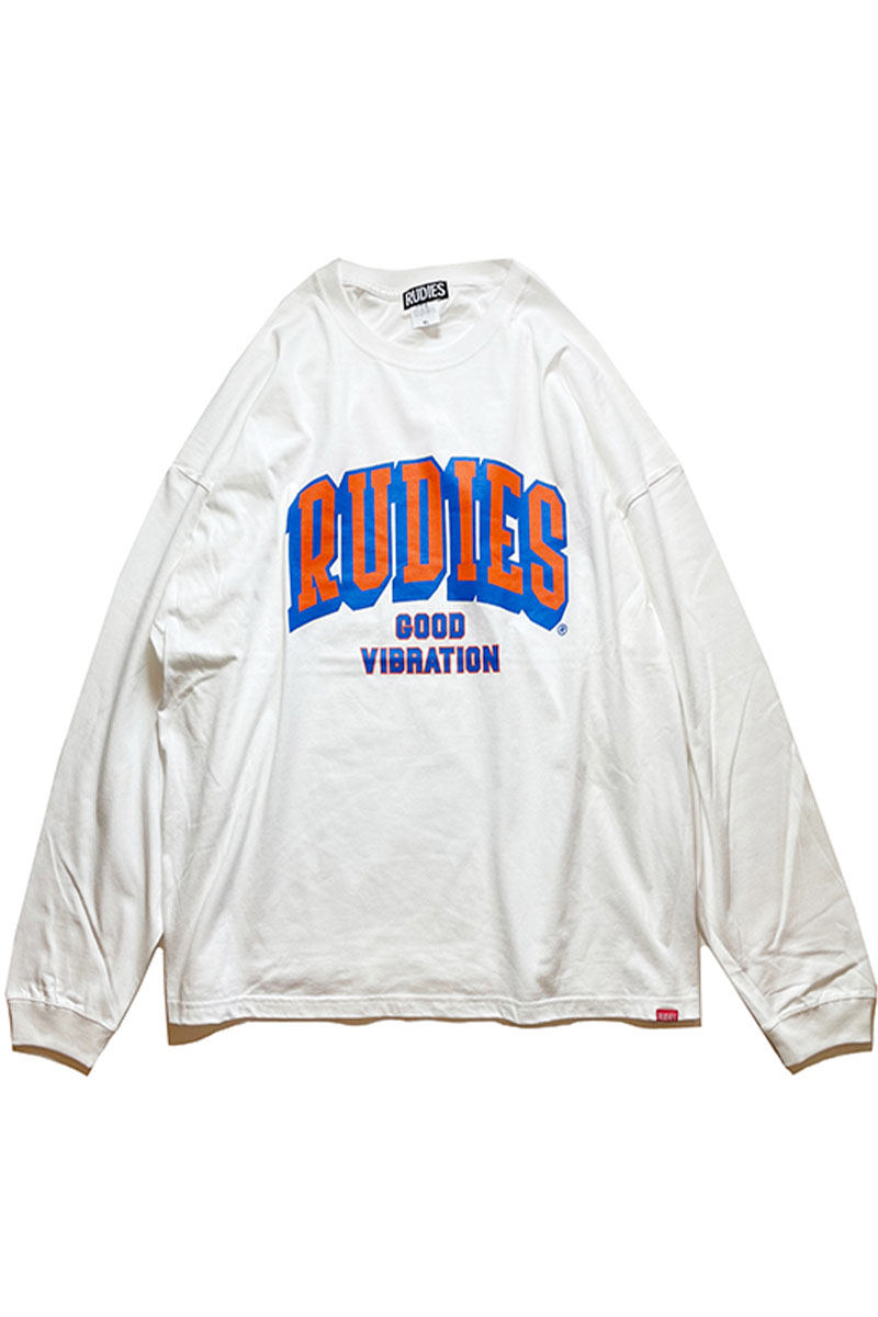 RUDIE'S (ルーディーズ) BLOCK COLLEGE BIGSILHOUETTE LSTEE WHITE