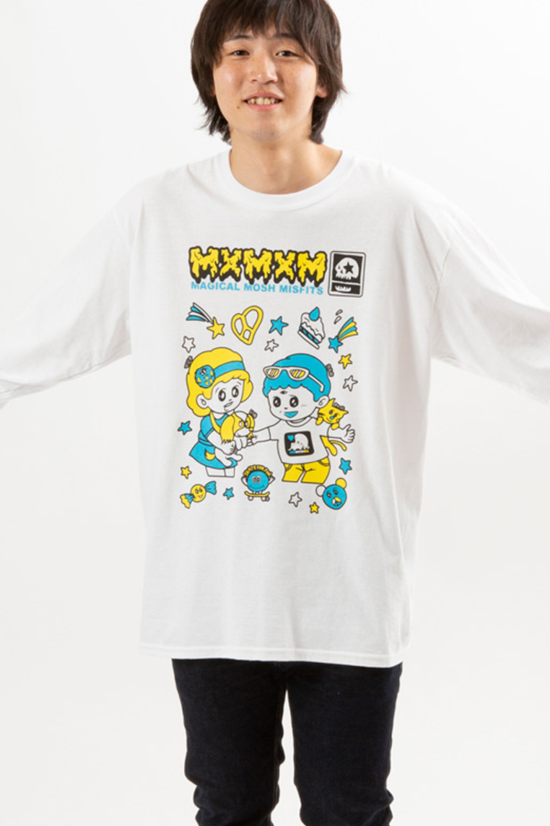 ロックファッション バンドグッズのgekirock Clothing Magical Mosh Misfits マジ子とカルおのゆめかわもっしゅ ロンtee ほわいと ロックファッション バンドグッズのgekirock Clothing Magical Mosh Misfits マジ子とカルおのゆめかわもっしゅ ロンtee ほわいと