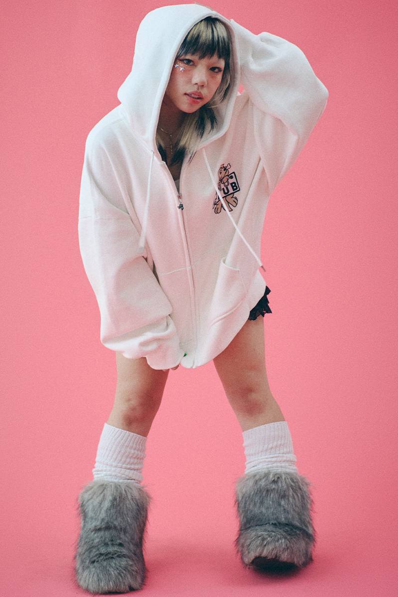GALFY (ガルフィー) イヌクラブジップパーカー WHITE / ロック GALFY (ガルフィー) イヌクラブジップパーカー WHITE / ロック