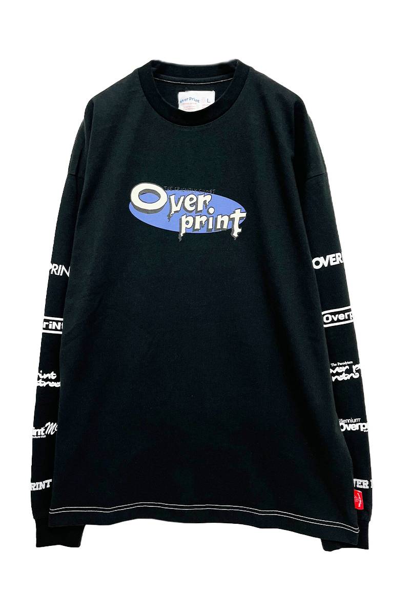 over print(オーバープリント) SIDE LOGO LS Tee black