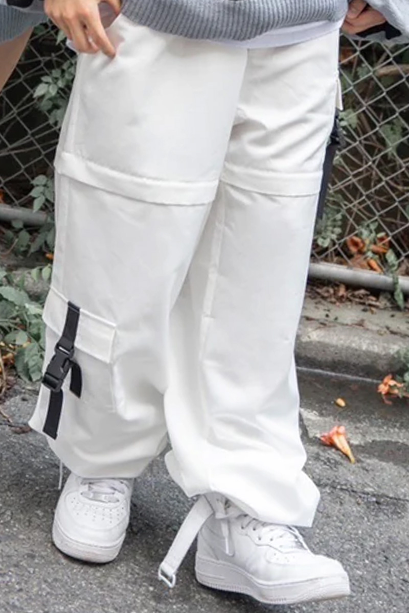 gibous(ギボス) scorpion zipper cargo trousers WHITE