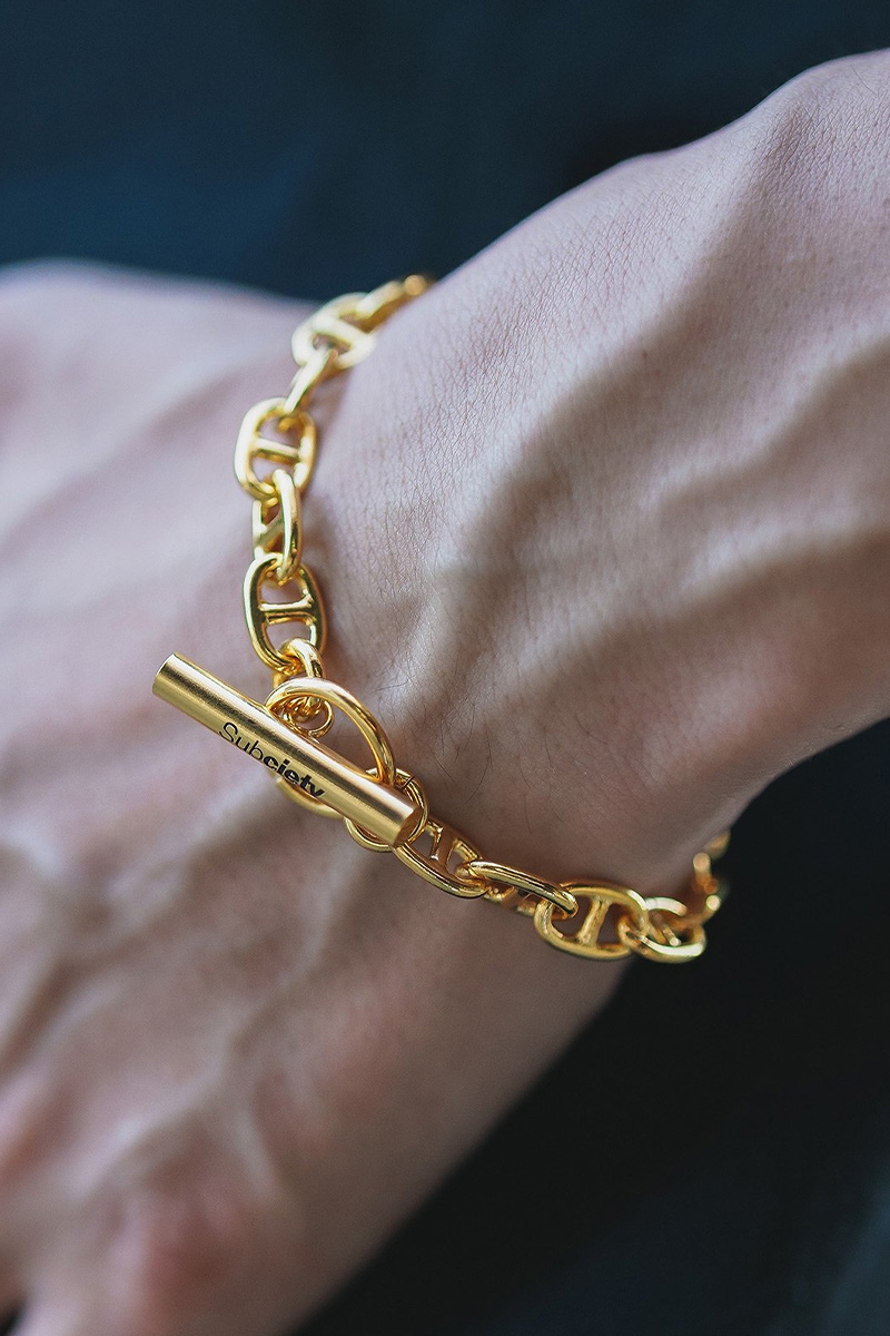Subciety (サブサエティ) ANCHOR CHAIN BRACELET GOLD