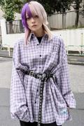 SLEEPING TABLET (スリーピングタブレット) HERETIC [ FLANNEL CHECK SHIRT ] LILAC