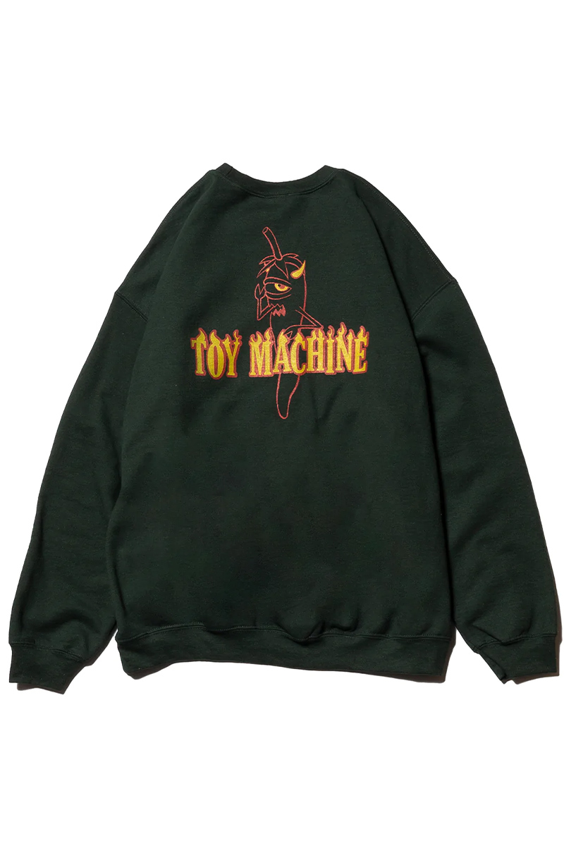 TOY MACHINE (トイマシーン) PEPPER SECT EMBROIDERY SWEAT CREW-F.GREEN