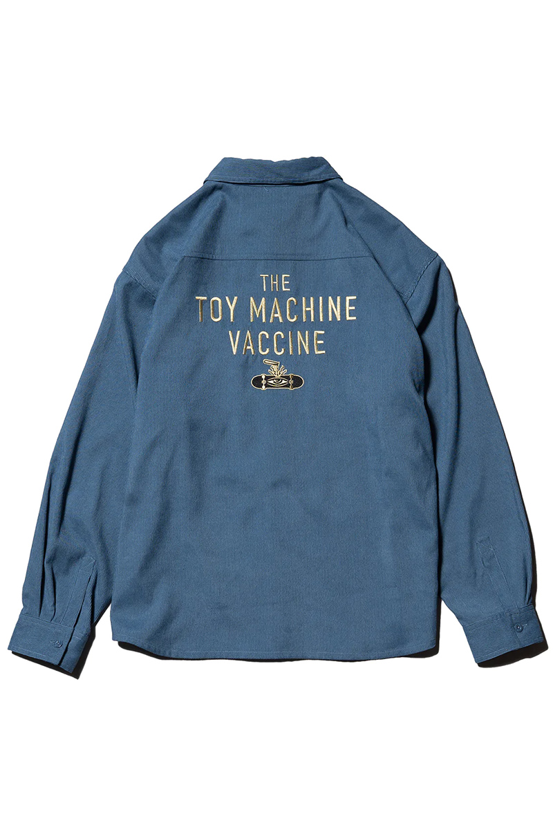 TOY MACHINE (トイマシーン) TOYMACHINE VACCINE CORDUROY BIG SHIRTS-BLUE