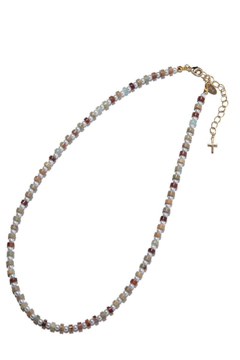 【予約商品】glamb (グラム) Stone Pearl Necklace / ストーンパールネックレス Multi