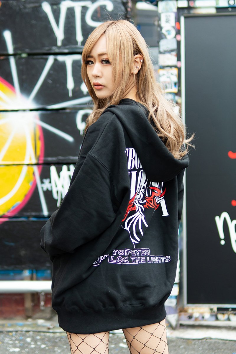 Y2K レトロオーバーサイズ グランジ刺繍プルパーカー – grimoire Y2K レトロオーバーサイズ グランジ刺繍プルパーカー – grimoire