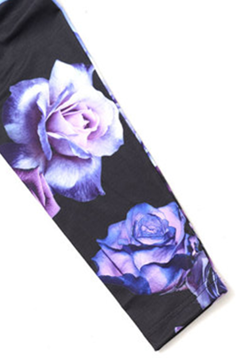 CIVARIZE フラワー総柄ドレープロンT Black×Purple / ロック