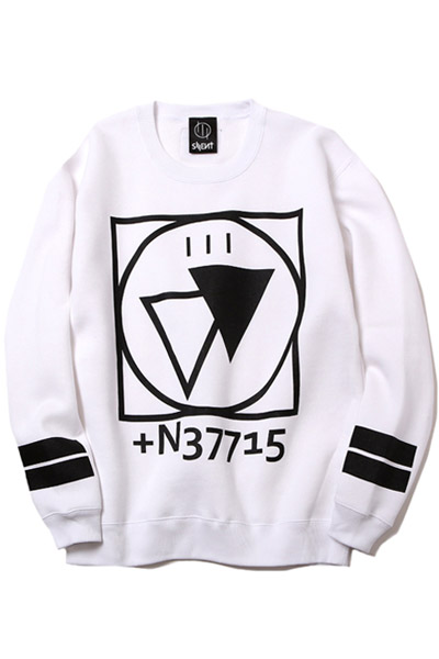 SILLENT FROM ME CRYPTIC -Crew Sweat- WHITE