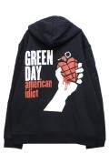 GREEN DAY Unisex Zipped Hoodie: American Idiot