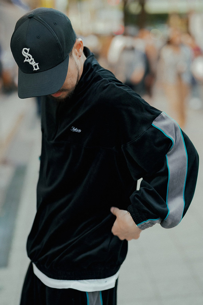 Subciety (サブサエティ) VELOUR HALF ZIP BLACK / ロック Subciety (サブサエティ) VELOUR HALF ZIP BLACK / ロック