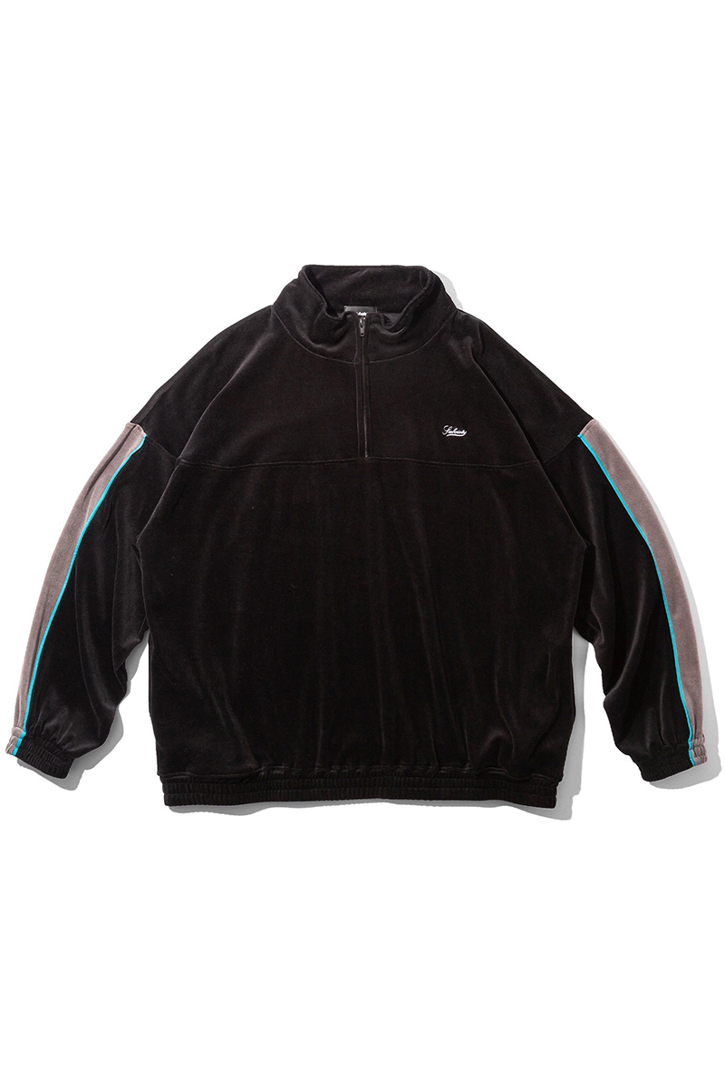 Subciety (サブサエティ) VELOUR HALF ZIP BLACK / ロック Subciety (サブサエティ) VELOUR HALF ZIP BLACK / ロック