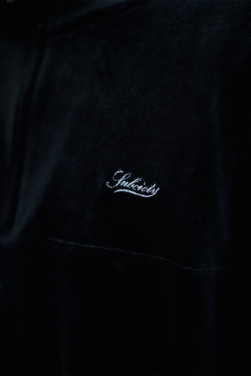 Subciety (サブサエティ) VELOUR HALF ZIP BLACK / ロック Subciety (サブサエティ) VELOUR HALF ZIP BLACK / ロック