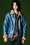glamb (グラム) Synth Mouton Biker JKT / シンセムートンバイカージャケット BLUE