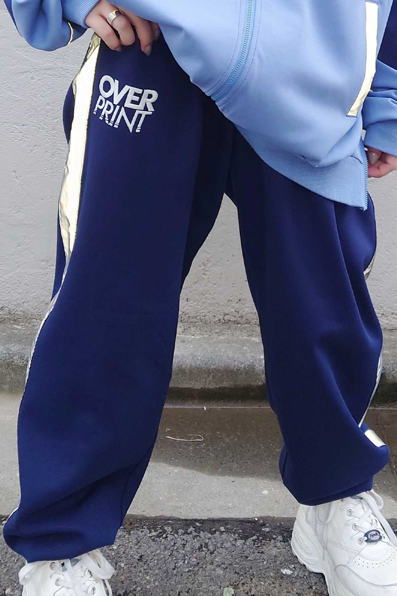 over print (オーバープリント) JERSEY PANTS (BLUE)