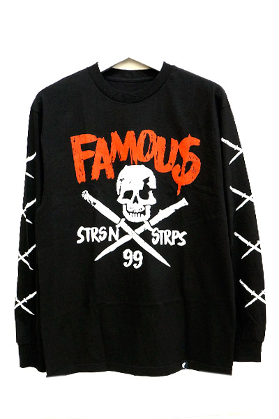 FAMOUS STARS AND STRAPS STICK IT LONG SLEEVE TEE BLACK