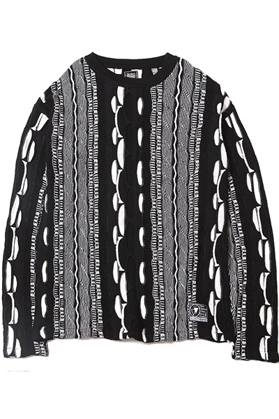 SILLENT FROM ME MIMICRY -Knit Sweater- BLACK/WHITE