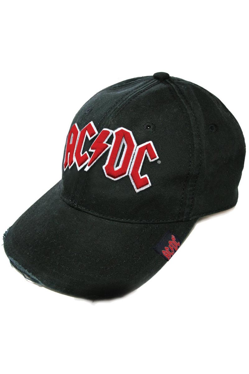 AC/DC UNISEX BASEBALL CAP: RED LOGO