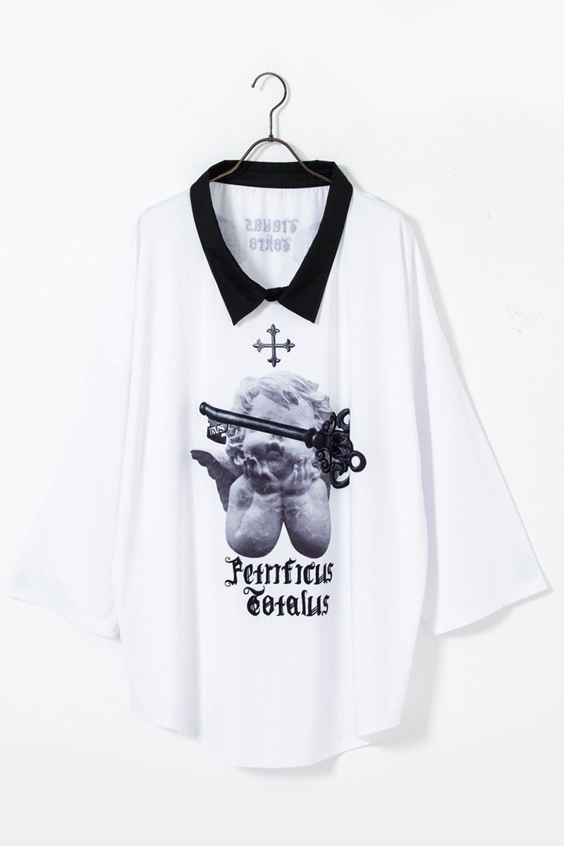 買いファッション  エンジェル ロンT Tシャツ トラバストーキョー Tシャツ/カットソー(七分/長袖)