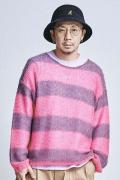 MUSIC SAVED MY LIFE (MSML) MOHAIR BORDER KNIT PINK