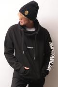 ANIMALIA AN20A-SW09 Cross-Neck Heavy Oz Hoodie BLACK