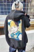over print (オーバープリント) POP ART Bonding Boa Hoodie Ver:23 - Black