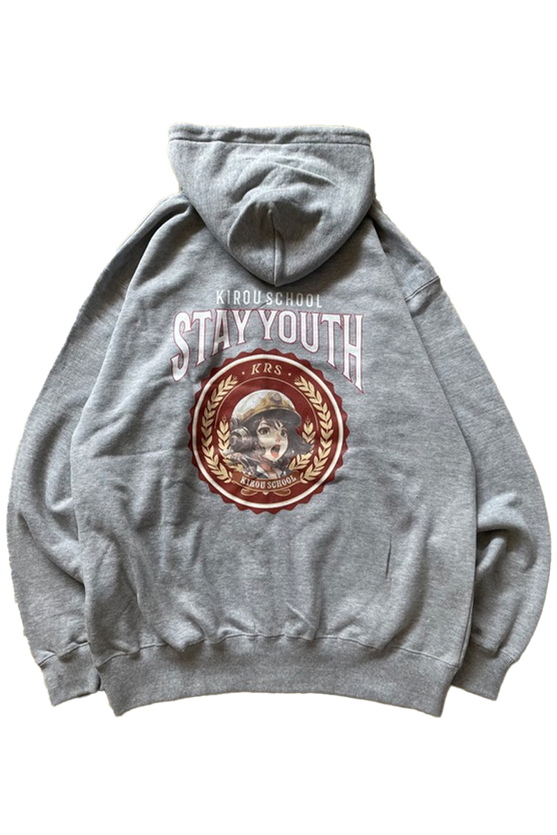 【予約商品】kirou school (キロウスクール) STAY YOUTH zipup hoodie