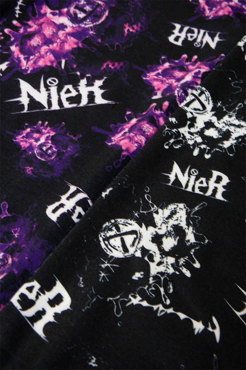 ロックファッション バンドグッズのgekirock Clothing Nier ワイドスリーブパーカー Purple Black