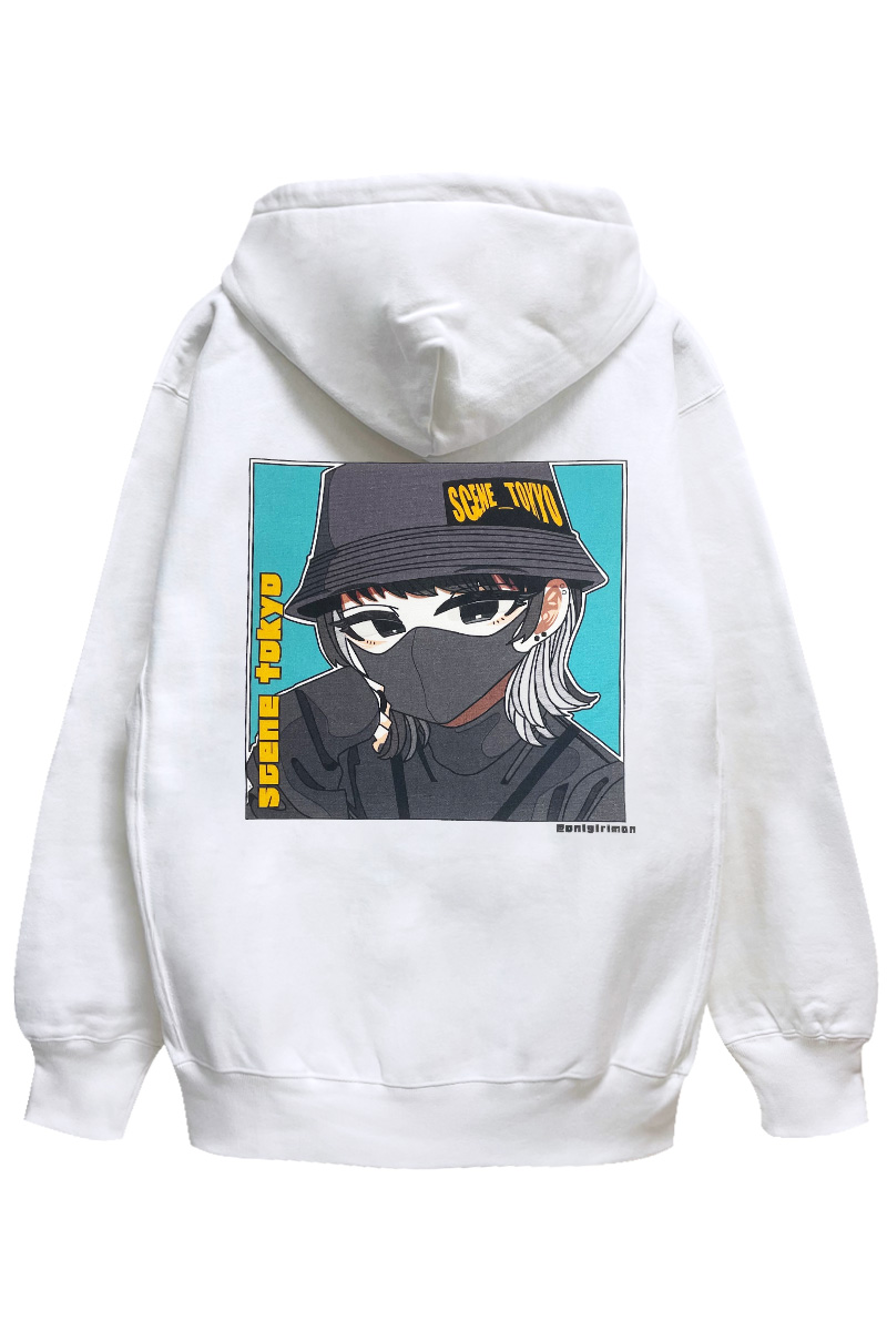 SCENE TOKYO (シーントウキョウ) Black girl hoodie WHITE