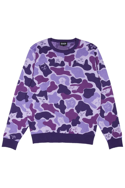 RIPNDIP Nermal Camo Sweater (Purple Camo)