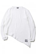 SILLENT FROM ME GHOST -Asymmetry Knit Sweater- WHITE