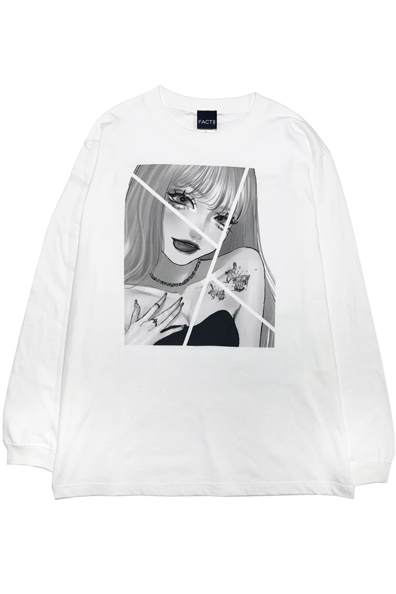 FACT101 (ファクトイチマルイチ) 『歪んだ蝶々』ロングTシャツ White