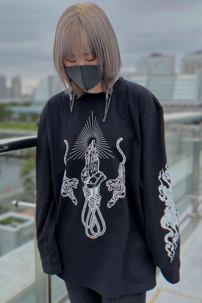 東京13零式 (トウキョウイチサンゼロシキ) Long Sleeve T-Shirt 法悦零 Black
