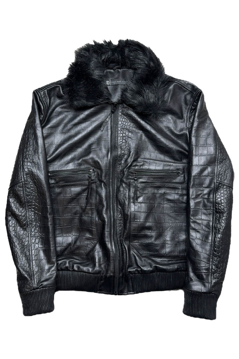 A Good Bad Influence (ア・グッド・バッド・インフルエンス) CROCODILE LEATHER JACKET - Black