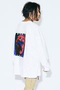 MUSIC SAVED MY LIFE M201-02L1-CL01 CAT OVERSIZED LONG SLEEVE TEE WHITE