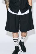 MUSIC SAVED MY LIFE M201-02L1-PS01 WIDE SHORTS BLACK