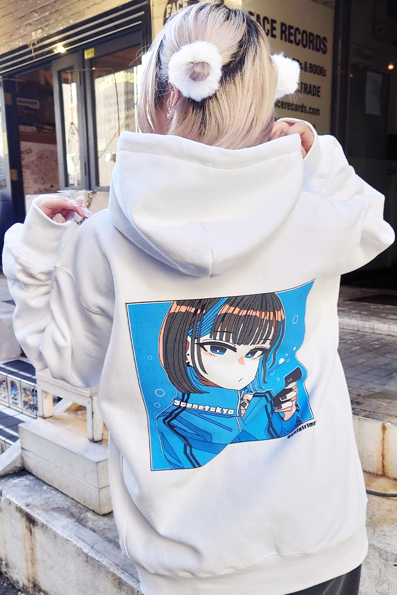 SCENE TOKYO (シーントウキョウ) PHONE girl hoodie WHITE