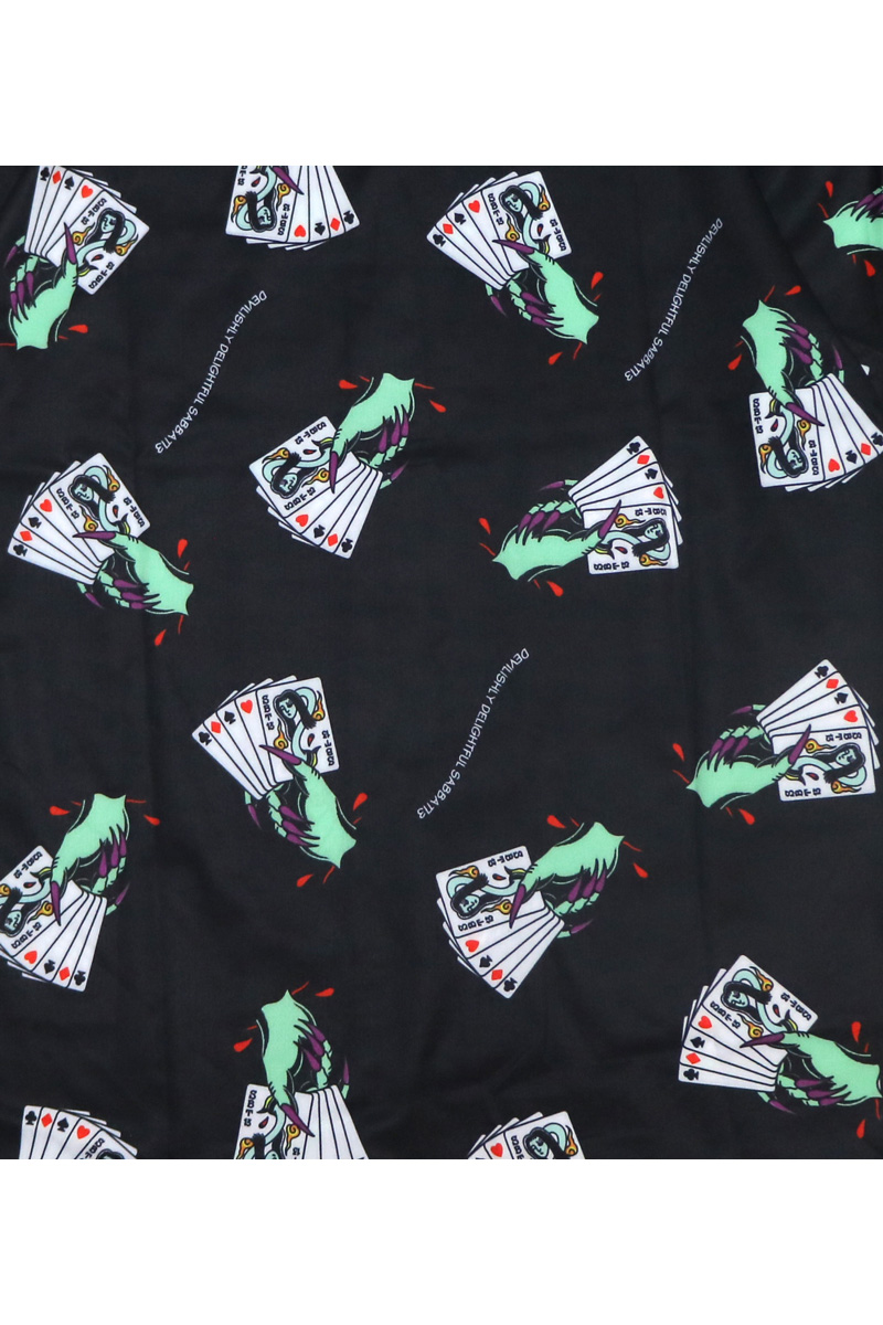 ロックファッション バンドグッズのgekirock Clothing Sabbat13 Yokai Trump Aloha ブラック