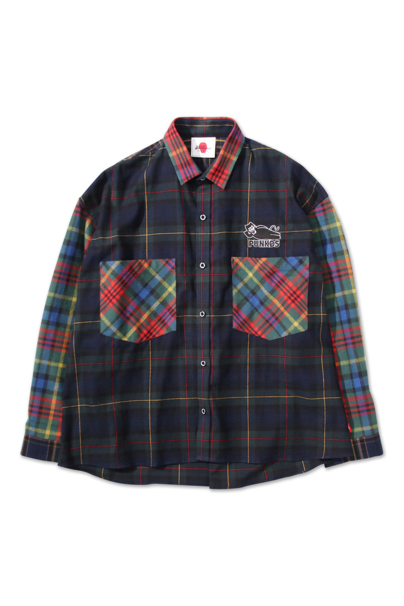 ロックファッション バンドグッズのgekirock Clothing Punk Drunkers ビックポケ寝るシャツ Green