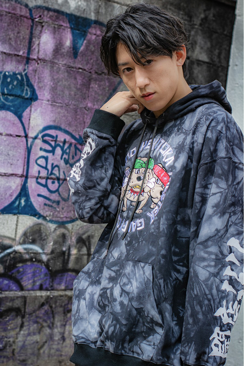 【単品販売】へきトラ劇場×GALFY×GEKIROCK CLOTHING 開店!!!! プルオーバーパーカー  BLACKタイダイ