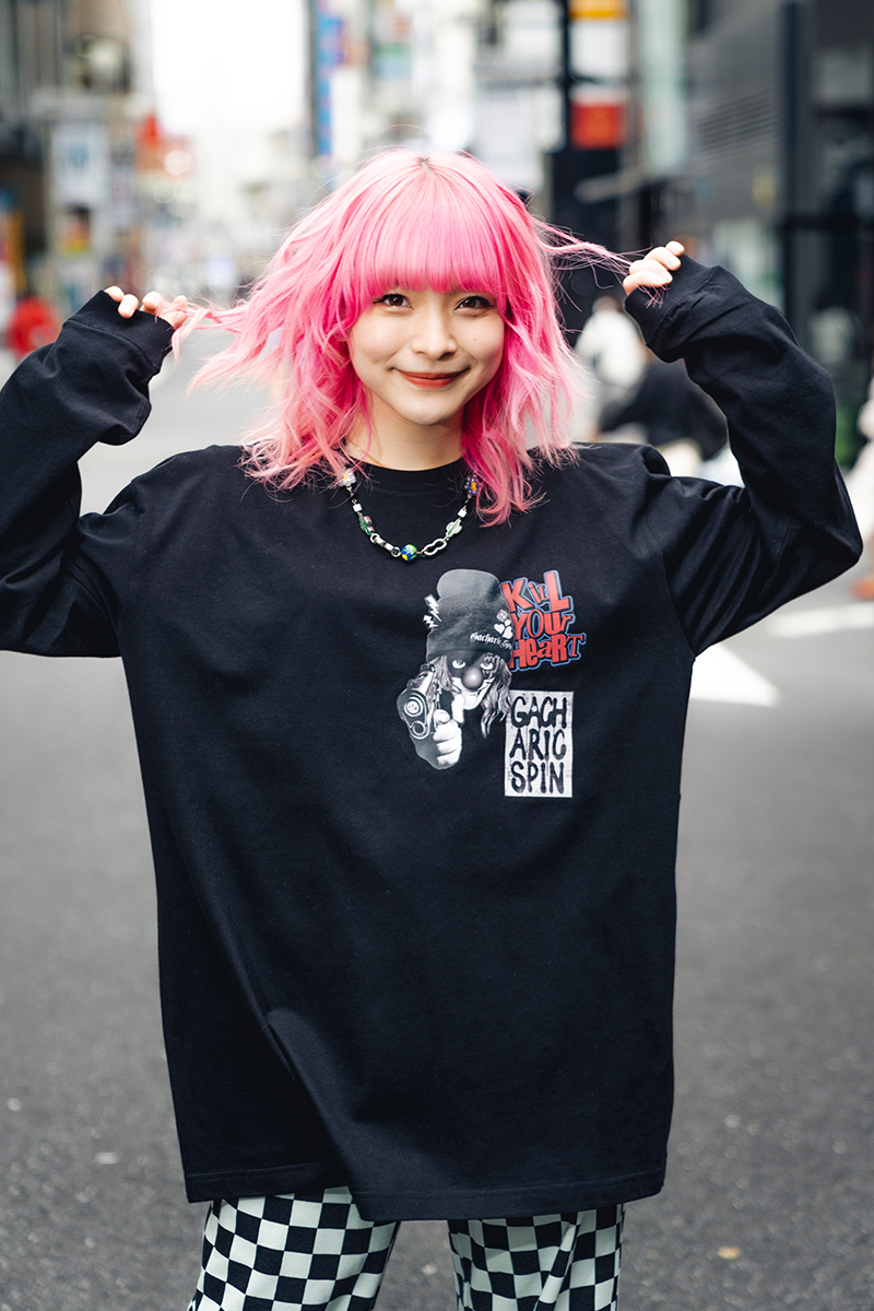 Gacharic Spin×RIP DESIGN WORXX×GEKIROCK CLOTHINGスペシャル・コラボ・ロンT BLACK