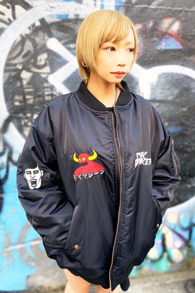 PUNK DRUNKERS [PDSxTOY MACHINE]MA-1.JKT BLACK