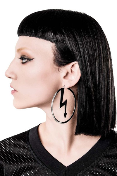 MARILYN MANSON×KILL STAR CLOTHING Number 7 Hoop Earrings [S]