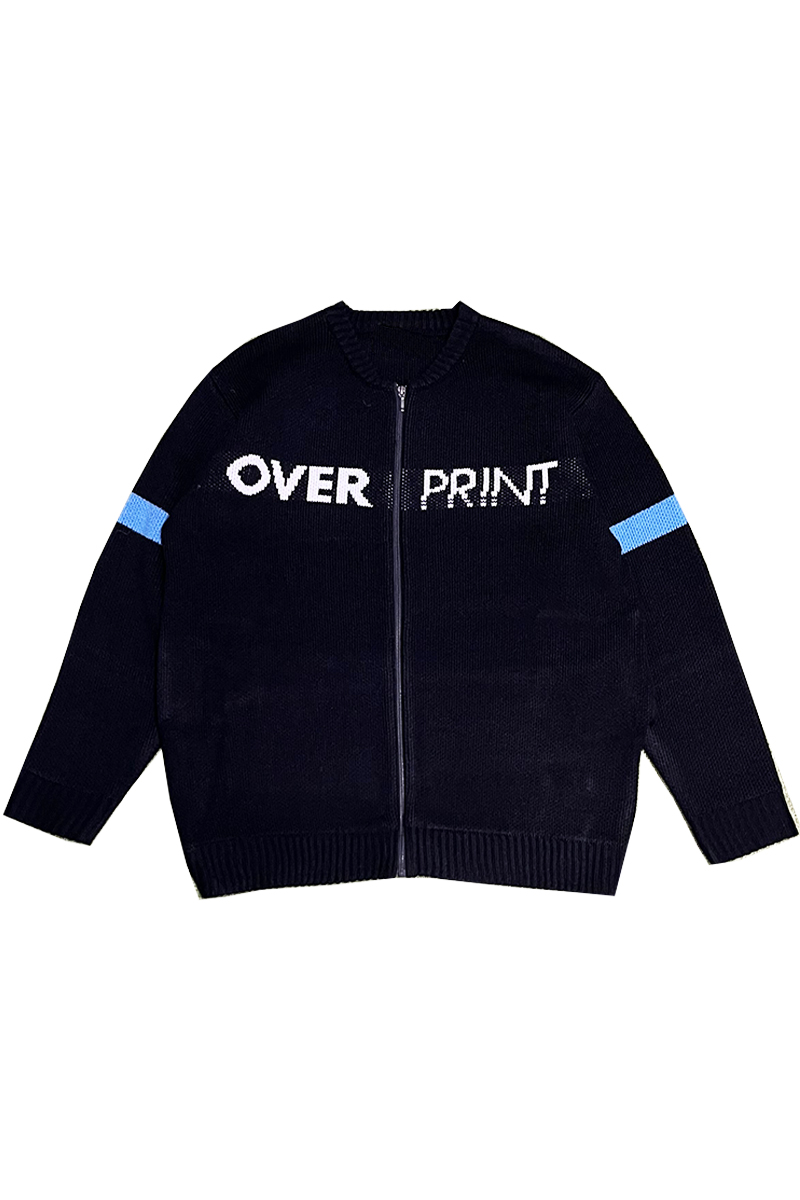over print (オーバープリント) KNIT BLOUSON (BLACK)