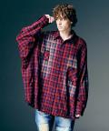 【予約商品】glamb(グラム) 4XL Flannel Shirt / 4XLフランネルシャツ - Red