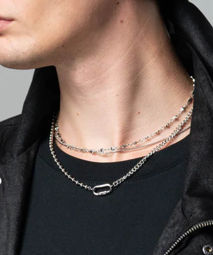 【予約商品】glamb(グラム) Triple Layer Necklace / トリプルレイヤーネックレス - Silver