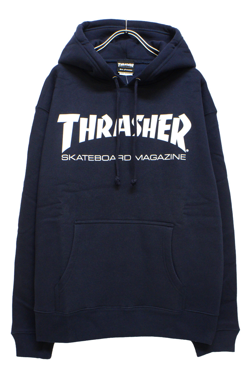 THRASHER TH8501 MAG LOGO HOODIE NAVY/WHITE