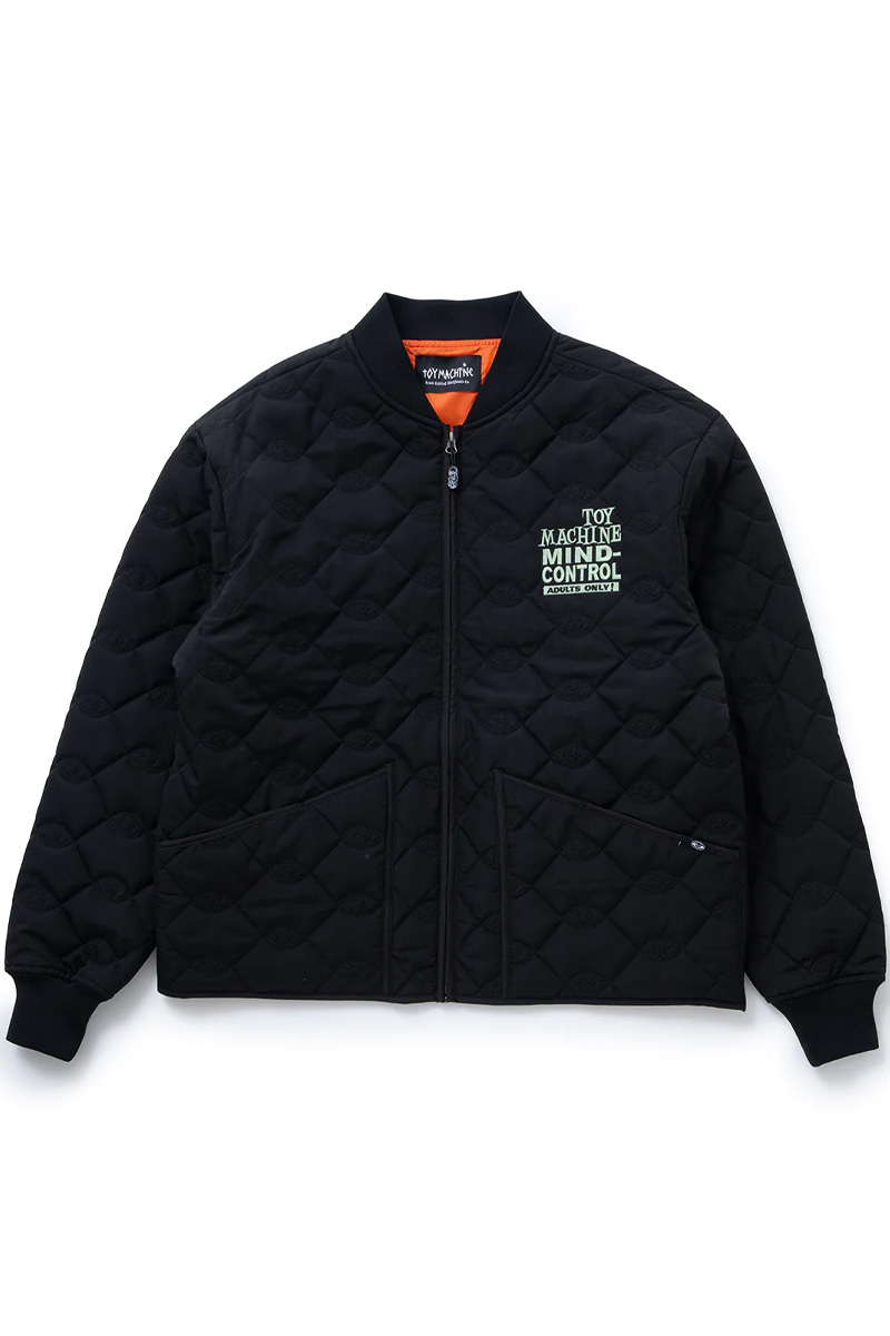 TOY MACHINE (トイマシーン) SECT EYE STITCH QUILTED BOMBER JACKET BLACK